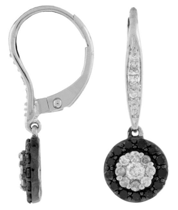 Estate .60ct White & Black Diamond 14kt White Gold