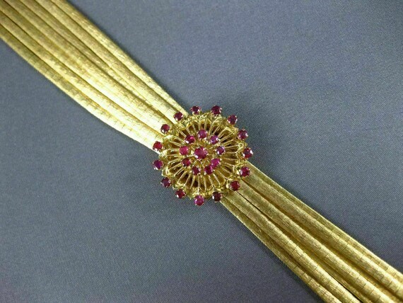 Antique Large 1.70Ct Aaa Ruby 18K Yellow Gold Mul… - image 7