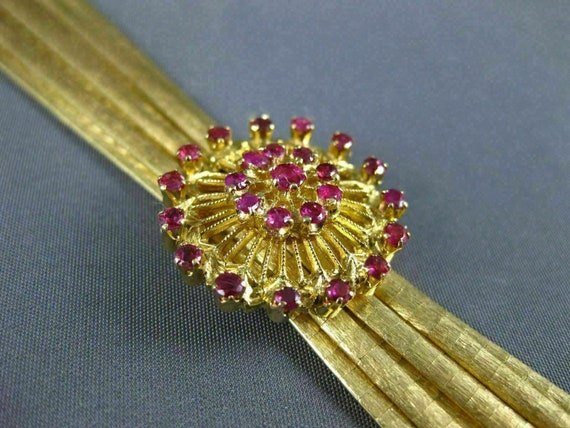 Antique Large 1.70Ct Aaa Ruby 18K Yellow Gold Mul… - image 4