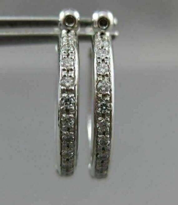 Estate .54Ct Diamond 14Kt White Gold Double Sided 