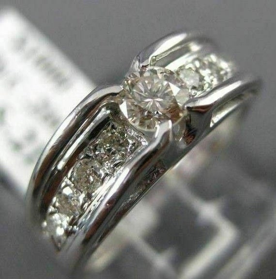 Estate .41Ct Diamond 18Kt White Gold Solitaire Ten