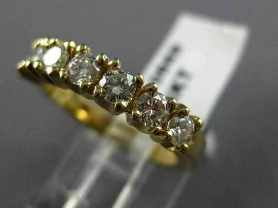 Estate 1.20Ct Diamond 14Kt Yellow Gold 7 Stone Cl… - image 2