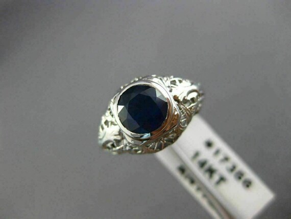 Antique 1.43Ct Aaa Sapphire 14K White Gold 3D Sol… - image 10
