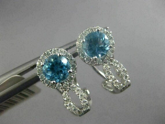 Estate 1.54Ct Diamond & Aaa Blue Topaz 14K White … - image 4