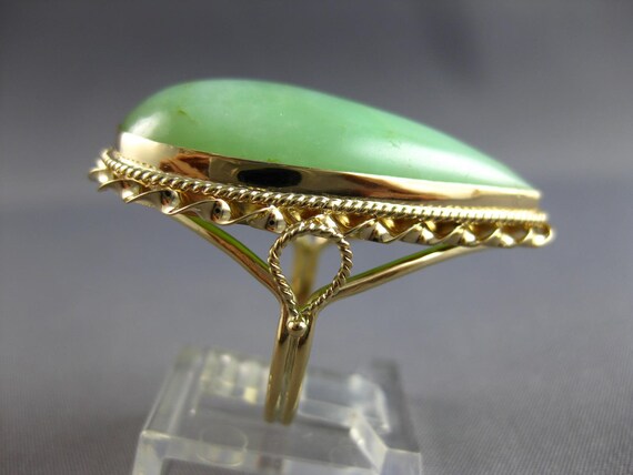 Antique Extra Large Aaa Jade 14K Yellow Gold Pear… - image 8