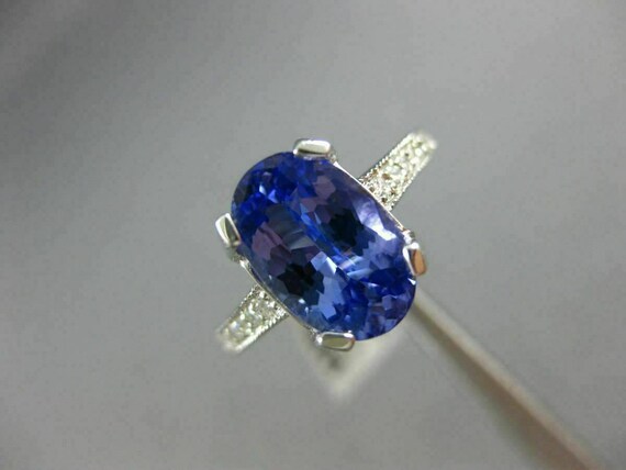 Estate 3.15Ct Diamond and Aaa Tanzanite 14Kt Whit… - image 4