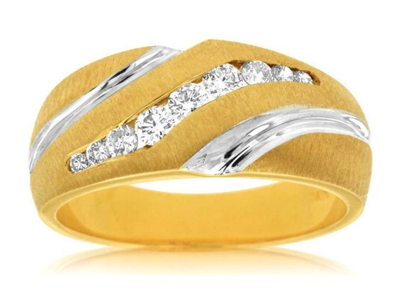 Estate .21Ct Diamond 14Kt White And Yellow Gold 3… - image 1