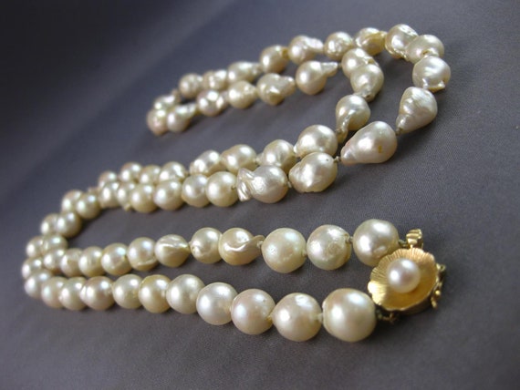 Estate Long Aaa Pearl 14Kt Yellow Gold 3D Classic… - image 7