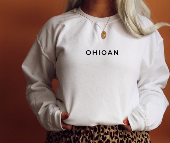 Womens Loungewear Sweatshirt Ohio Born and Raised Ohioan Minimalist Unisex Fit Crewneck Fleece Sweatshirt Ohio Pride Shirt