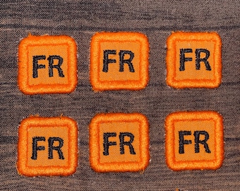 PKG of 6 or 12 FR Patch Replacement Fire Resistant Retardant FRC Orange 1  Inch Iron on Patch 