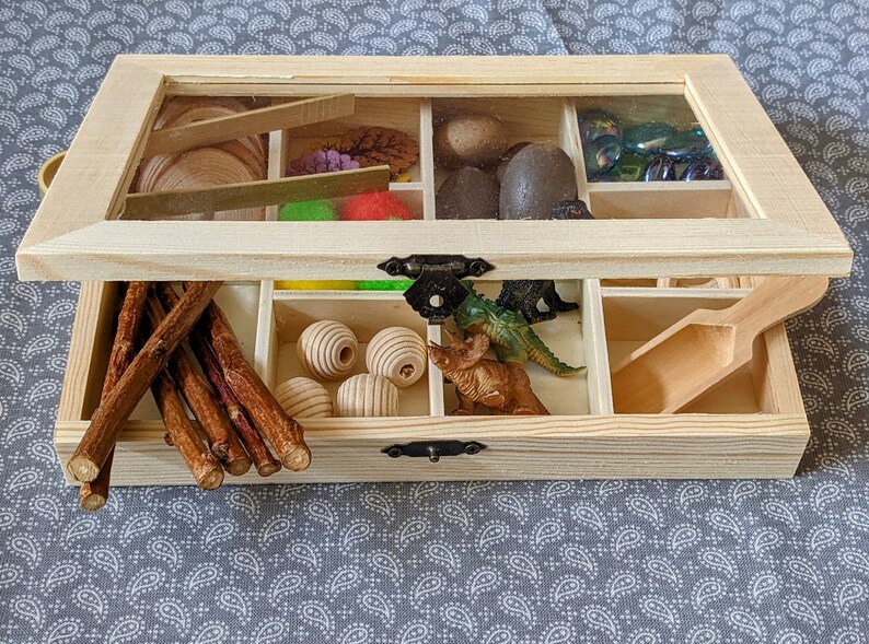 Loose Parts Small World Imaginative Play Open-ended Tinker Tray Playdough Sensory Bin Kids Gift Learning Dinosaurs Sensory Activity Set