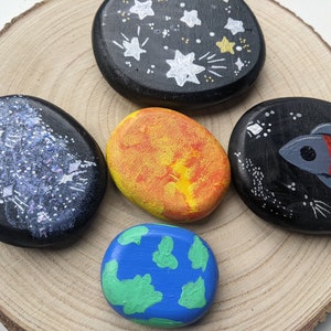 Space stacking stones, stacking pebbles, wooden toys, building stones, small world play, open-ended, Montessori, sensory play, tuff tray