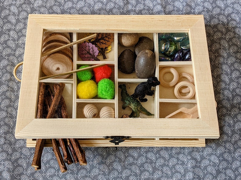 Loose Parts Small World Imaginative Play Open-ended Tinker Tray Playdough Sensory Bin Kids Gift Learning Dinosaurs Sensory Activity Set
