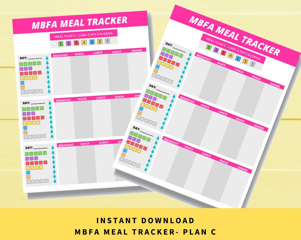 MBFA Meal Tracker Plan C Portion Control - Etsy mbfa-meal-tracker-plan-c-portion-control-etsy