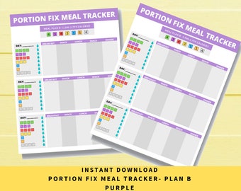 Portion Fix Meal Tracker Plan B