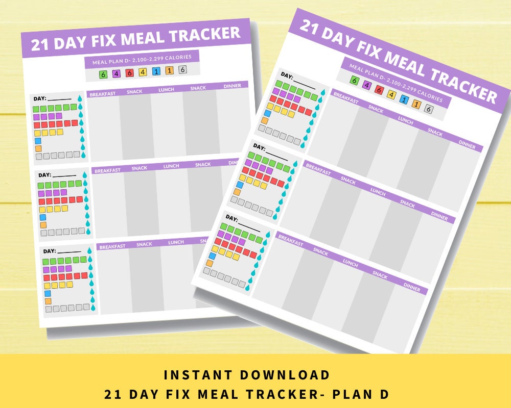 Plan D 21 Day Fix Challenge Tracker Bodi Super Block 