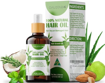 Rosemary Hair Growth Oil - 100% Natural With Rosemary Oil- For Dry Damaged Hair -For Women Men Children (100 & 200ml)