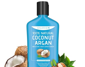 OAUSTAR Hair Conditioner -Natural - With Coconut, Argan Oil. For Anti-Frizz, Healthy & Shiny Hair (380ml)