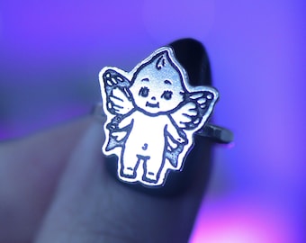 Butterfly Kewpie Ring in Sterling Silver, Made to Order