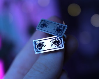 Nana Eyes Ring, Sterling Silver Jewelry, Made to Order