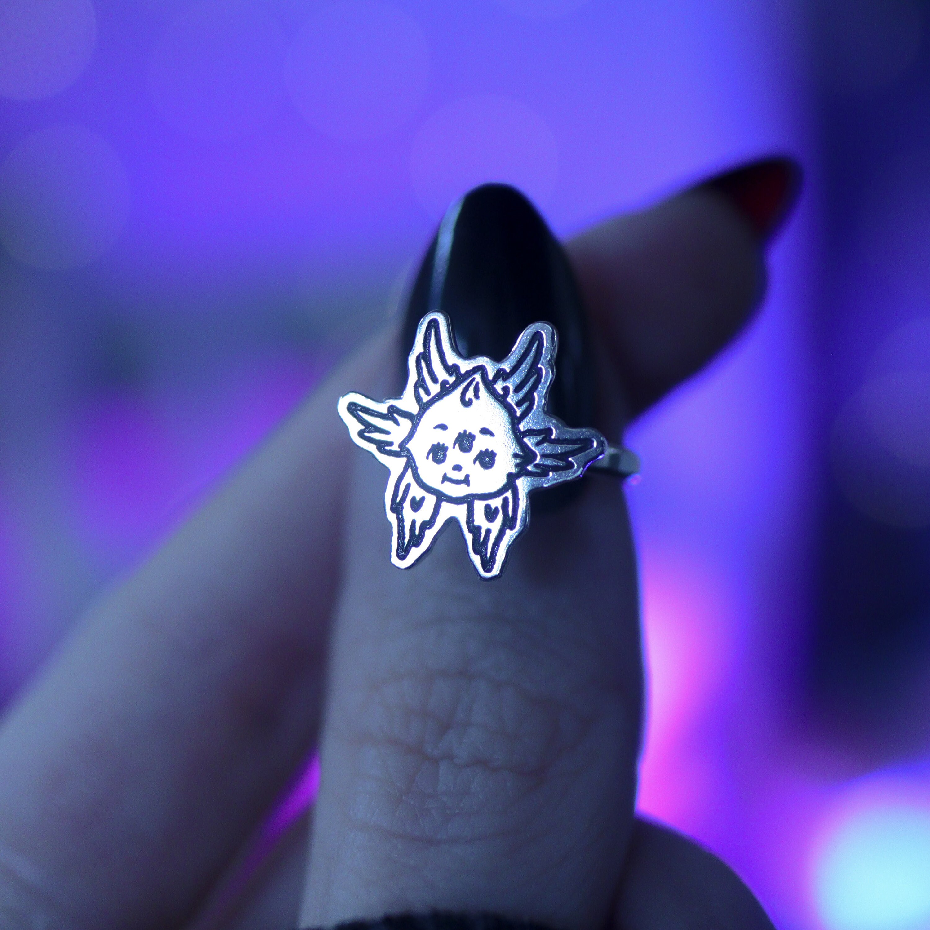 Biblically Accurate Angel Kewpie Ring in Sterling Silver, Made to Order ...