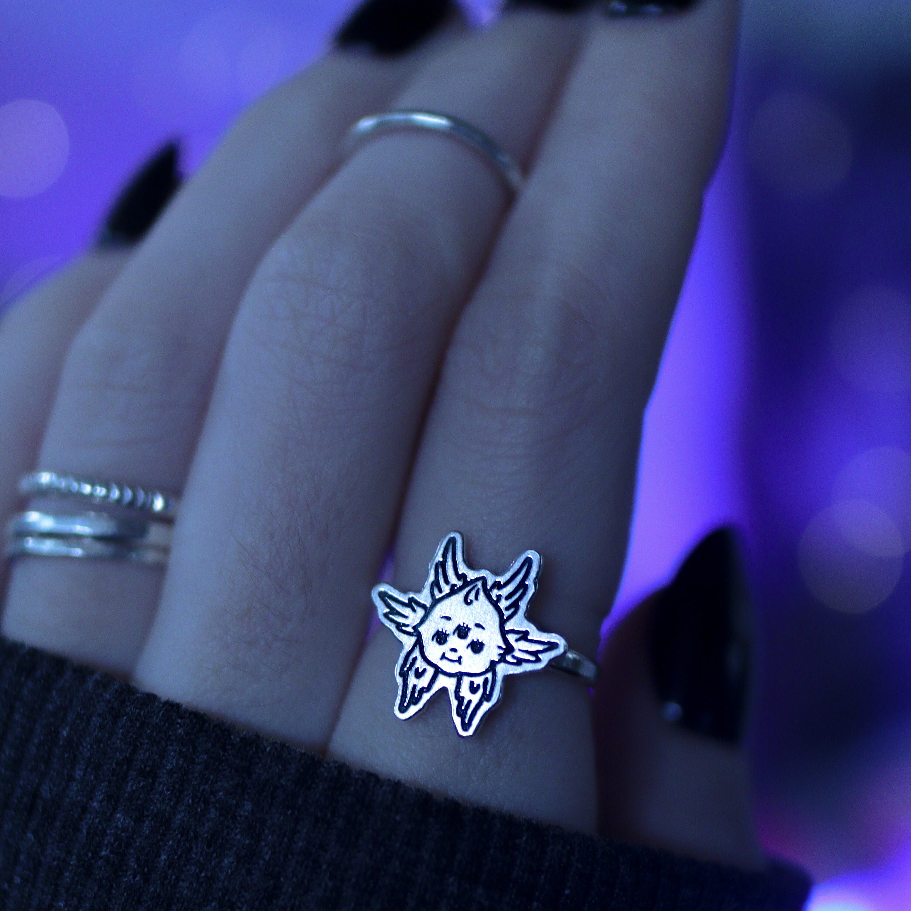 Biblically Accurate Angel Kewpie Ring in Sterling Silver, Made to Order ...