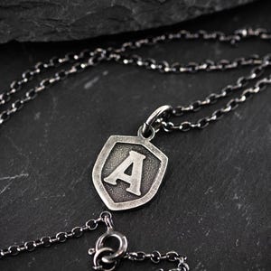 Men&#39;s silver initial necklace, Custom Letter gift For Men, Personalized Jewelry, Gift For Him
