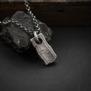 Rustic Mens Silver protection pendant necklace, Unique Mens gift,  Handmade Silver jewelry, Gift for him, Boyfriend gift, Husbant gift