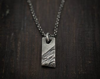 Mens Silver Pendant necklace, Handmade Geometric Silver Jewelry,  Gift for him, Mens gift, Boyfriend gift, Husband gift, Gift for him