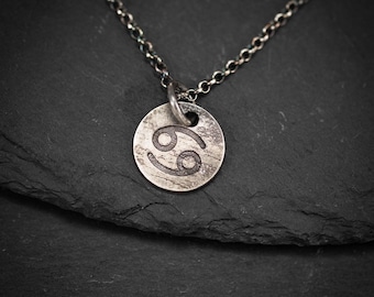 Kreeft sterrenbeeld zilveren rustieke astrologie hanger ketting, horoscoop ketting, gepersonaliseerde sieraden, sterrenbeeld sieraden, geschenken Kreeft