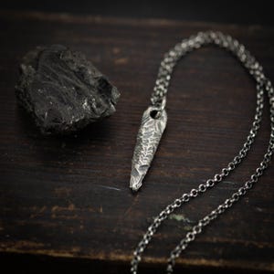 Brutalist mens Necklace, Oxidized rustic hanamde jewelry, Gift for him