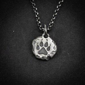 Silver Wolf Claw mens necklace, Rustic Oxidized handmade forest jewelry, nature necklace, gift for him, Christmas gift