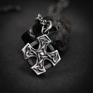Collana Celtica Uomo Donna In Argento Sterling 925 - Nodo Eterno, Gioiello Commemorativo Unisex, Ciondolo 32x24mm