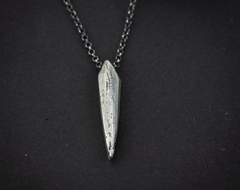 Spike Mens Silver pendant necklace, mens Necklace, Rustic handmade jewelry, Gift for him, Mens gift, Boyfriend  gift, Christmas gifts