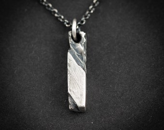 Silver mens pendant necklace, Handmade Rustic Mens Necklace, Anniversary Gift for Husband, Boyfriend Gift, Statement Necklace for Man