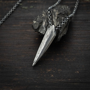 Mens Silver Necklace, Protection Amulet, Handmade Mens jewelry  Boyfriend boyfriend gift, Husbant gift, Gift for him,Silver pendant