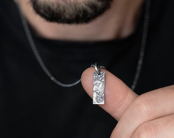 Marcus Aurelius Roman Emperor Men Stoic Necklace, Personalized Custom Ancient Stoicism Pendant, Men's Meditation Gift, Anxiety Relief Gift