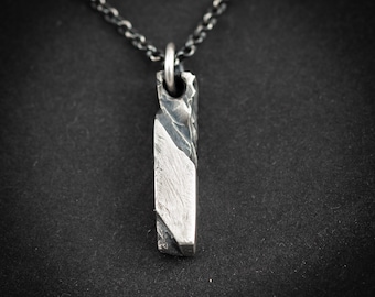 Silver mens pendant necklace, Handmade Rustic Mens Necklace, Anniversary Gift for Husband, Boyfriend Gift, Statement Necklace for Man