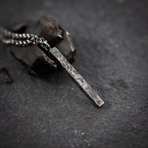 Mens silver Necklace, Handmade Silver jewelry,  Minimalist jewelry, Christmas boyfriend gift, Unique gifts,  Husband gift, Gift for him