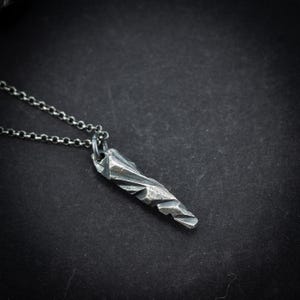 Sterling Silver Necklace For Men, Men's Statement Pendant, Bold Rustic Mens Jewelry, Gift for Him