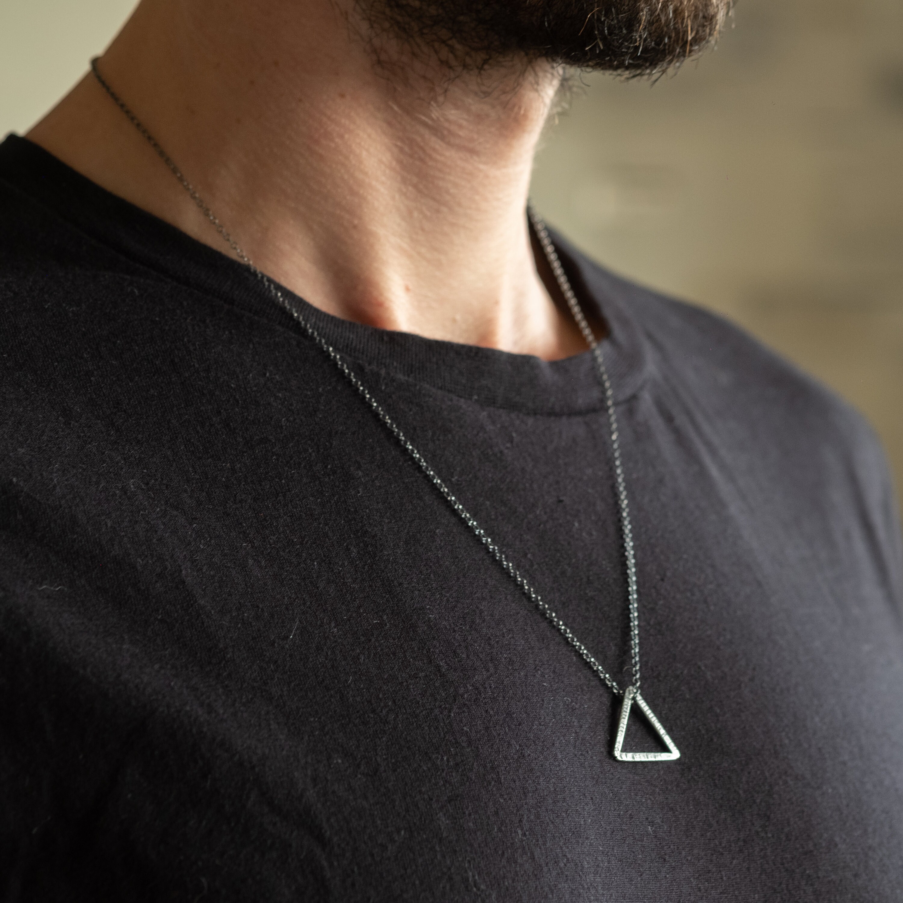 Triangle Necklace Men Scandinavian Ouroboros Jewelry Nordic Rune Pendant |  eBay