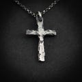 Silver Cross Mens Christian necklace, Strength pendant necklace, Christian gifts, Handmade jewelry, Boyfriend gift, Husband gift product logo