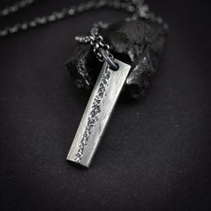 Rustic men&#39;s necklace Jewelry, Brutalist silver necklace Gift for him, Mens gift, Boyfriend gift, Husband gift, Gift for him