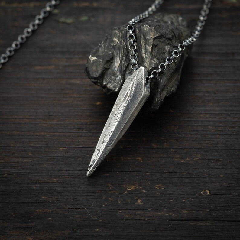 Mens Silver Strength Necklace Protection Amulet Handmade Etsy