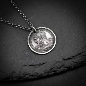 Marcus Aurelius Silver Pendant Necklace, Personalized Roman Emperor Jewelry, Unique Christmas Gift for Men image 5