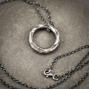 Mens circle silver pendant necklace, Rustic Silver necklace, Circle  Minimalist jewelry, Handmade Silver jewelry, Unique Gift for men