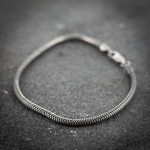 Oxidized Sterling Silver Snake Chain Bracelets Oxidized Sterling Silver Snake Chain Bracelets