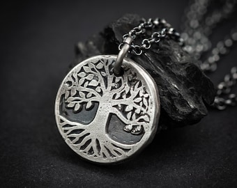 Ketting geoxideerde Viking levensboom, spirituele betekenisvolle Noorse ketting, Yggdrasil Wicca-ketting