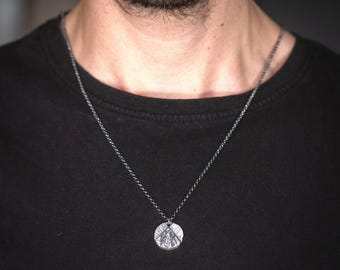 Sterling Mountain Pendant Necklace, Handmade Outdoors Jewelry, Nature Personalized Necklace