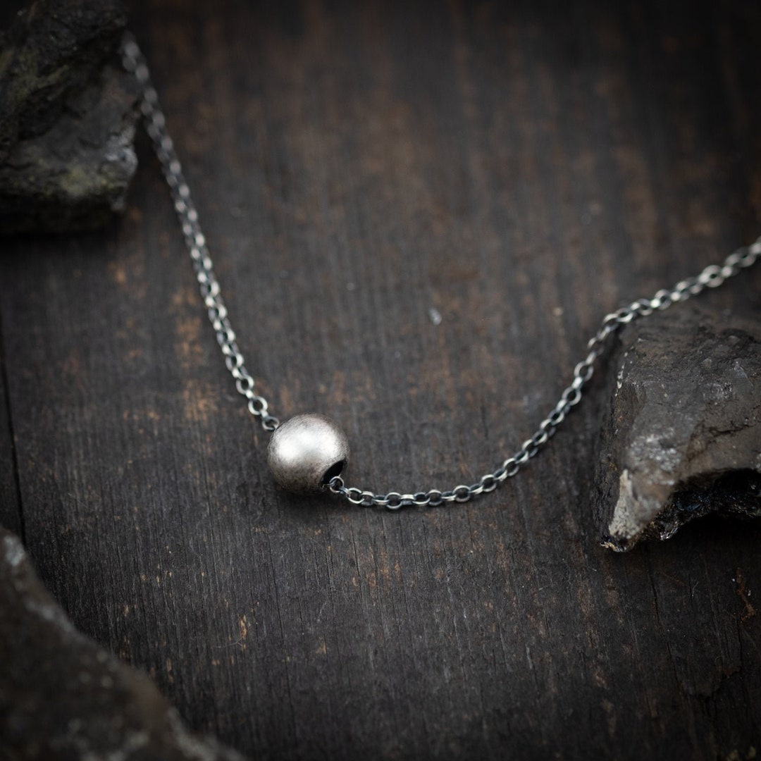 Dainty Minimalist Sterling Silver Bead Necklace Unique Gift - Etsy